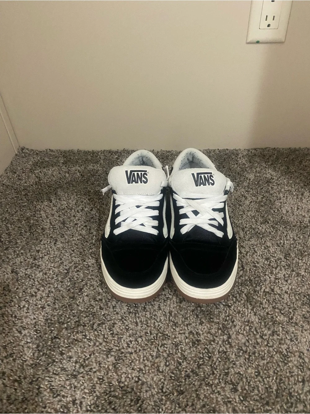 Vans Black and White Low-Top Skate Sneakers
